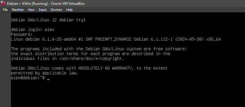 Boot the system -- Logged In